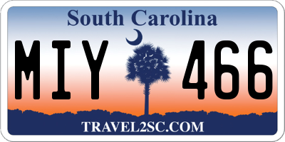 SC license plate MIY466
