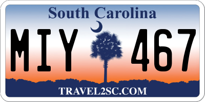 SC license plate MIY467