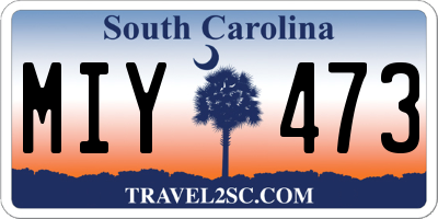 SC license plate MIY473