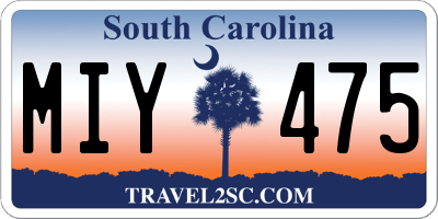 SC license plate MIY475