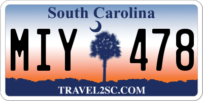 SC license plate MIY478