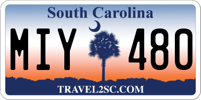 SC license plate MIY480
