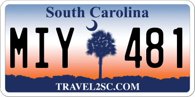 SC license plate MIY481