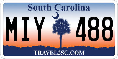 SC license plate MIY488