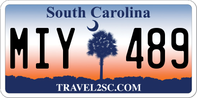 SC license plate MIY489