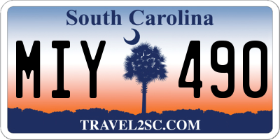 SC license plate MIY490