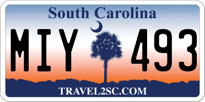 SC license plate MIY493