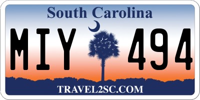 SC license plate MIY494