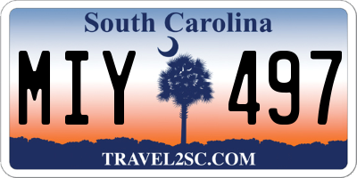 SC license plate MIY497