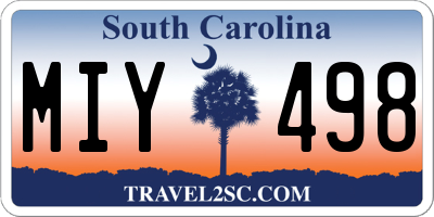 SC license plate MIY498