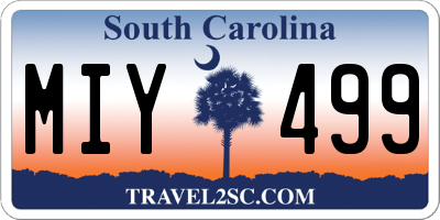 SC license plate MIY499