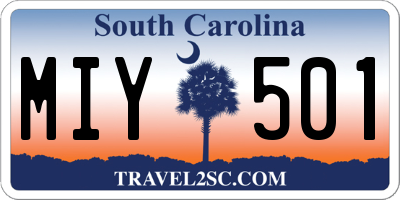 SC license plate MIY501