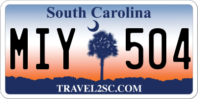 SC license plate MIY504