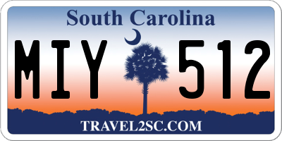 SC license plate MIY512