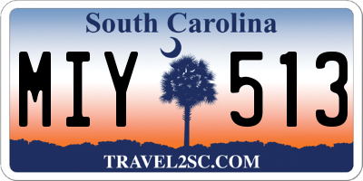 SC license plate MIY513