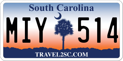 SC license plate MIY514