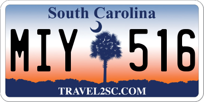 SC license plate MIY516