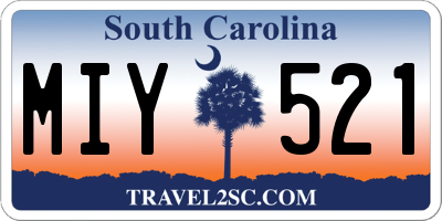SC license plate MIY521