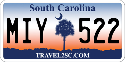 SC license plate MIY522