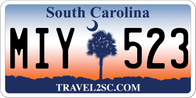 SC license plate MIY523