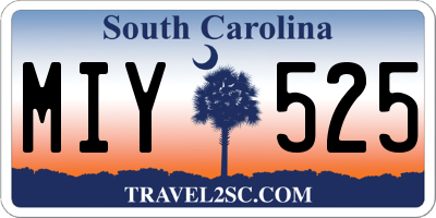 SC license plate MIY525