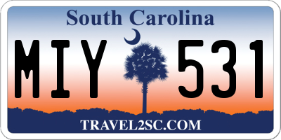 SC license plate MIY531
