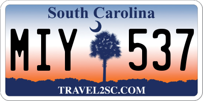 SC license plate MIY537