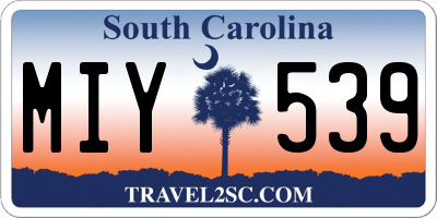 SC license plate MIY539