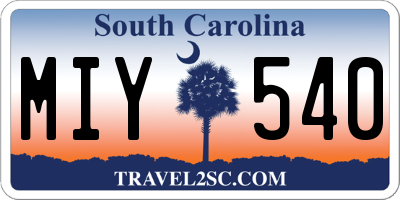 SC license plate MIY540