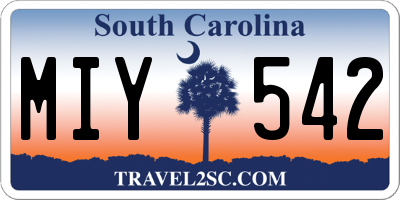 SC license plate MIY542