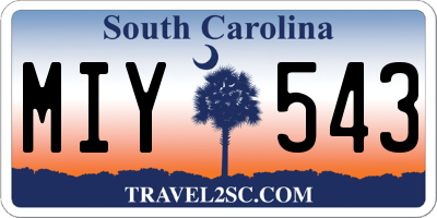 SC license plate MIY543