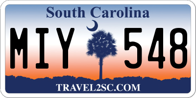 SC license plate MIY548