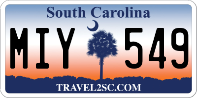 SC license plate MIY549
