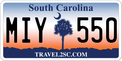 SC license plate MIY550