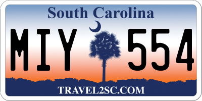 SC license plate MIY554