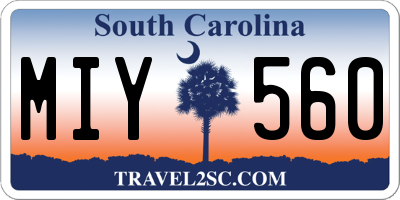 SC license plate MIY560