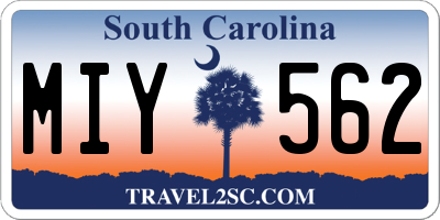 SC license plate MIY562