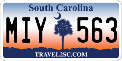 SC license plate MIY563