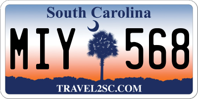 SC license plate MIY568