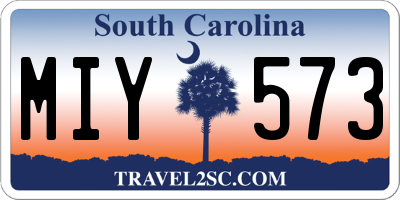 SC license plate MIY573