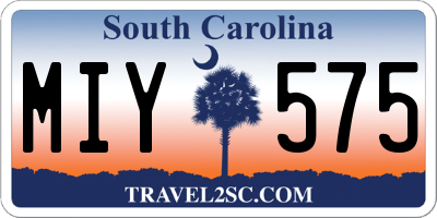 SC license plate MIY575