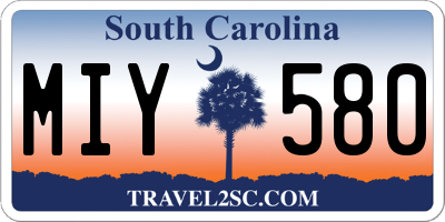 SC license plate MIY580