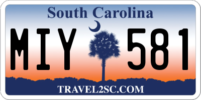 SC license plate MIY581