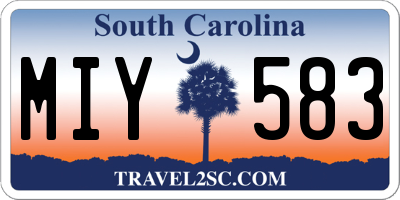 SC license plate MIY583