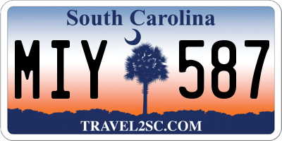 SC license plate MIY587