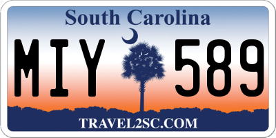 SC license plate MIY589