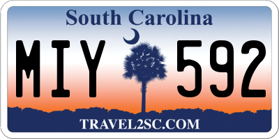 SC license plate MIY592
