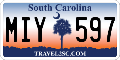 SC license plate MIY597