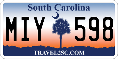 SC license plate MIY598