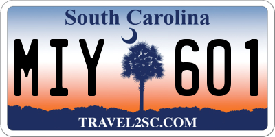 SC license plate MIY601